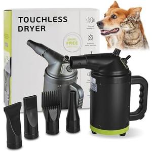 Johui Handheld Pet High Speed Hair Dryer for Dogs,Pet Grooming Dryer with Adjustable Speed and Temperature Control Dog Blow Dryer,Pet Hair Dryer with 4 Nozzle