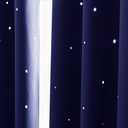 NICETOWN Kids Curtains, Navy Blue Romantic Star Curtains Thermal Insulated Blackout Curtains for Kids Teenagers Bedroom Small Window (W52 x L63, Set of 2)