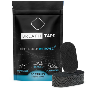 BREATH Tape (30 strips) Mouth Tape for Sleeping, Hypoallergenic, Medical Grade, Woven Cotton for Comfort and Gentle Pain Free Removal, Pack of 2