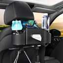 Back Seat Car Organizer,4 in 1 Multifunctional Car Back Seat Storage Box with Drink Cup Holder Tissue Box, for Hold Phone,Snacks, Drinks, Handbag-Black