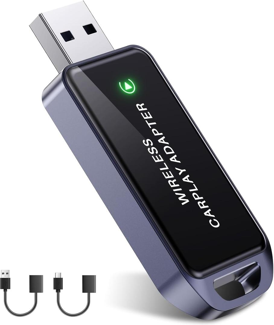 Wireless CarPlay Adapter for iPhone, Instant Auto-Connect Bluetooth Apple CarPlay Adapter, Zero Delay, Plug & Play, Stable Bluetooth & Compact Design, 2016+ Car Compatible