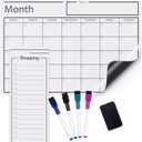 Amazon Basics Magnetic Dry Erase Whiteboard Calendar for Fridge, Easy to Clean, Schedule Organizer, 12" x 17", Includes 4 Markers and Eraser