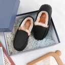 Boys & Girls Moccasin Memory Foam Kids House Slippers - Nonslip Indoor & Outdoor, US 12