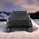 Waterproof Cover for Jeep Wrangler JK JL CJ YJ TJ 4 Door 1987-2026 Outdoor Sun Rain Wind Snow Protection Dustproof Covers with Driver Door Zipper Black, 193 X 74.8 X 59 Inches
