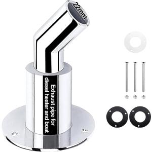 Stainless Steel 316 Thru Hull Exhaust Skin 10pcs, Fitting 22mm/8.66inch Tube Pipe Socket Hardware, for Diesel Parking Heaters Exhaust System (Bend Thru Hull Exhaust Skin 22mm)