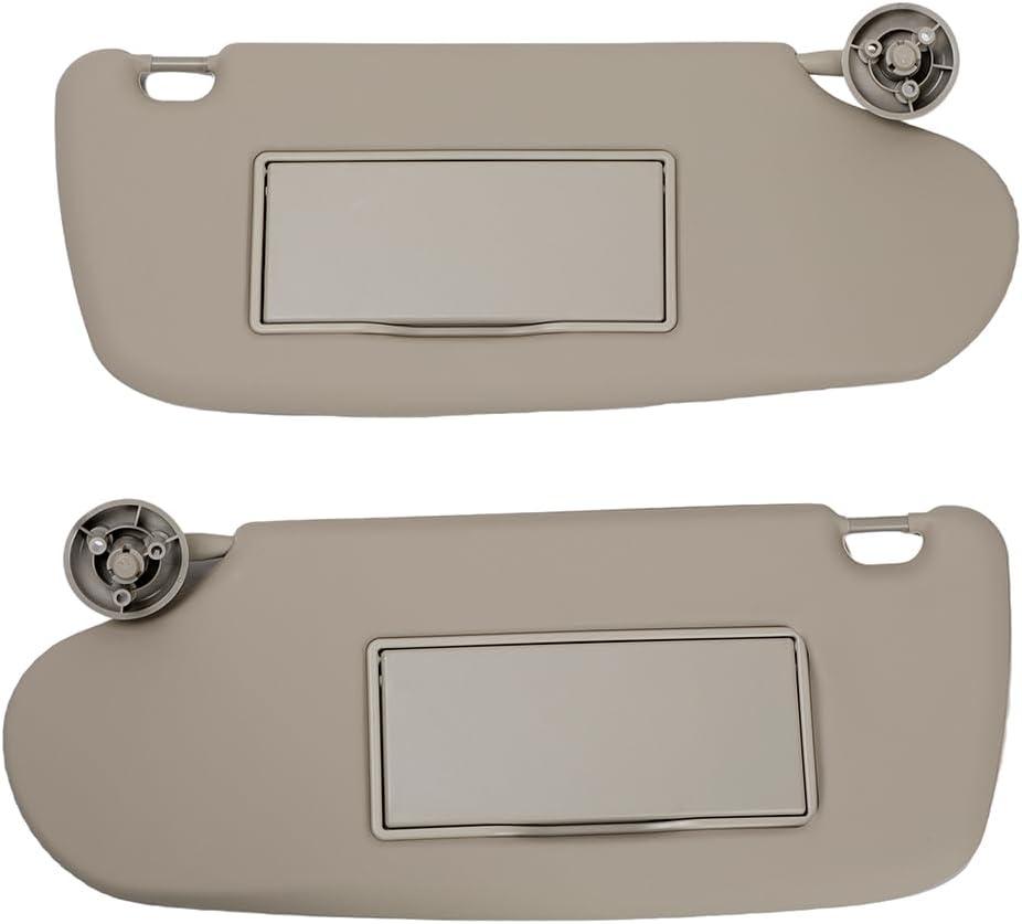 Left Driver & Right Passenger Side Sun Visor with Mirror Sunvisors Replacement for Ram 1500 2500 3500 2002 2003 2004 2005 2006 2007 2008 2009 02 03 04 05 06 07 08 09 Beige