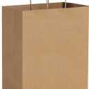 BagDream 10x6 3/4x12 50Pcs Brown Paper Bags with Handles, Kraft Shopping Merchandise Retail To Go Bags for Takeout Containers, Wider-gusset Recycled Paper Gift Sacks Bulk