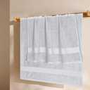 GLAMBURG Premium Cotton 4 Pack Bath Towel Set - 100% Pure Cotton - 4 Bath Towels 27x54 - Ideal for Everyday use - Ultra Soft & Highly Absorbent - Light Grey