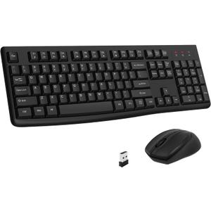 Wireless Keyboard and Mouse Combo, EDJO Full-Sized 2.4GHz USB Computer Wireless Keyboard and Optical Mouse for Windows, Mac, Laptop/Desktop/PC