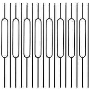 16 Pcs Iron Balusters for Staircase - 44 Inches Wrought Iron Balusters, Balusters for Staircase Interior Satin Black Metal Stair Railing Hollow Deck Spindles - 8 Oval & 8 Straight