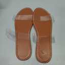 OYOANGLE Women's Clear Strap Flat Sandals Open Toe Double Band Casual Slide Sandals Brown 11