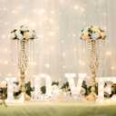 10pcs Gold Metal Flower Vases Crystal Flower Stand Wedding Centerpieces for Tables Party Dinner Event Restaurant Hotel Decoration