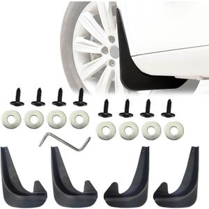 Mud Flaps, Splash Guard, No Drilling Required Mud Guards with Hardware Kits, Front and Rear Side Splash Guards Vehicle Sediment Protection Automotive Exterior Accessories for Car Truck SUV