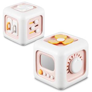 SOCBTNSO Busy Cube Toys for 1 Year Old Girl Gifts, Montessori for Baby Girl, Travel Sensory Toys for Toddlers 1-3, Learning Fine Motor Skills| 1st Birthday Girl Gifts 12 Months +