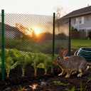 Reinforced Plastic Mesh Fence Roll with 100 Pcs Cable Ties (250x5mm) and Gloves, 16.4 ft x 15.75" Plastic Chicken Wire Fencing, Balcony Netting for Pets, Dogs, Cat, Rabbits & Poultry- Black