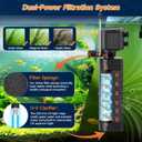 Aquarium Filter with UV, 450GPH for 40-150 Gallon Tanks, Submersible with Timer for Crystal Clear Water in Aquarium, Pond, Turtle Tank25W