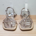SM New York Size 8 Milly Strappy Flat Sandals Gold Metallic Summer Coastal Greek 7