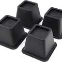Ihomepark Bed Risers 4 Inch Heavy Duty, Square Furniture Frame Lift for Couch, Chair, Desk, Sofa and Bunk Bedpost, Set of 4