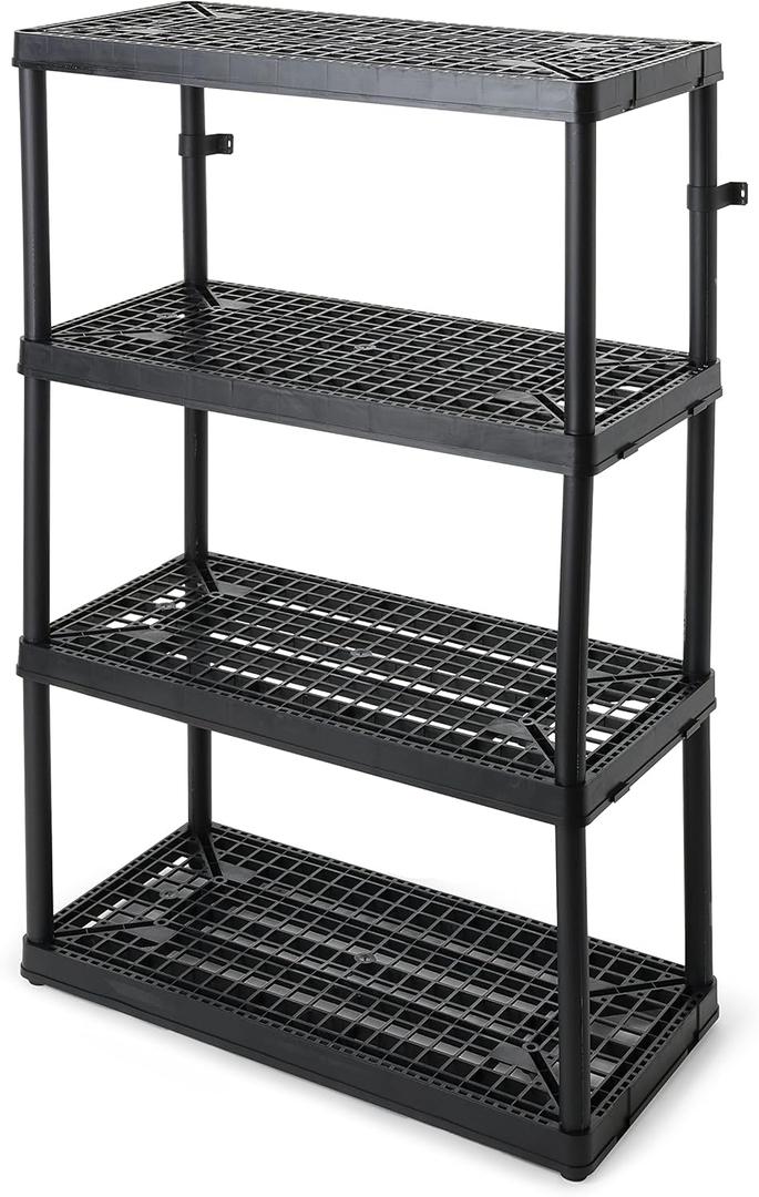 Gracious Living Storage Shelving, Fixed-Height Heavy-Duty, Black (1 Pack)