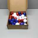64 Pcs Veterans Day Patriotic Christmas Ball Ornaments Bulk Red White Blue Christmas Tree Ornaments 1.6/1.97/2.4 Inch Xmas Baubles 4th of July Xmas Decorations for Tree Home Wreath Decor