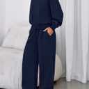 PRETTYGARDEN Womens Sweatsuits 2 Piece Set 2026 Casual Winter Long Sleeve Hoodie Loose Wide Leg Sweatpants Fall Tracksuit (Blue, M)