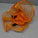 TS Fascinators Hat with Mesh Feather Hair Clip Tea Party for Wedding Cocktail Party Halloween Special Occasion Orange