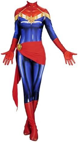 Lahnimm Womens Girls Superhero Cosplay Costume Halloween Spandex Jumpsuit Costume 3D Style Cosplay Suit