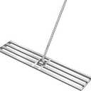 VIVOSUN 48" Lawn Leveling Rake, 48" x 10" x 78" Heavy-Duty Stainless Steel Lawn Leveler with 7FT Adjuatble Long Handle for High Effect, Metal Levelawn for Smooth Soil, Rustproof Rakes for Garden Yard
