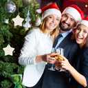 Sieral 3 Pieces Christmas Work Bestie Gifts for Coworkers Christmas Tree Ceramic Hanging Ornaments with Velvet Bags for Friendship Work Bestie Coworker Staff