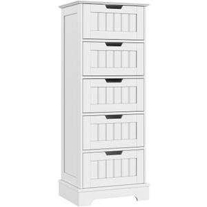 ChooChoo Bathroom Storage Cabinet with 5 Drawers, 15.7" W Bathroom Cabinet, 11.8" D x 15.7" W x 40.1" H