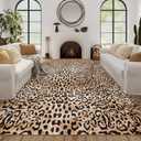 Leopard Print Area Rug, Leopard Rug 8x10 Cheetah Area Rug for Bedroom Living Room Animal Print Area Rugs Leopard Carpet Leopard Print Rug Animal Print Rugs Black and Gold