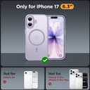 Miracase Magnetic for iPhone 17 Case (Compatible with MagSafe) with Screen Protector Military-Grade Protection, Anti-Fingerprint Translucent Matte Phone Cover for iPhone 17 6.3 inch, Light Purple