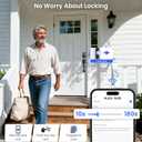 Veise VE012W-H WiFi Smart Front Door Lock Set, Built-in WiFi, App Remote & Voice Control, Fingerprint Keyless Entry Smart deadbolt with Handle, Backlit Keypad, Auto Lock, IP55 Waterproof, Matte Black