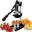 19 Inch Height Extra Tall Commercial Heavy Duty Cast Iron Hand Press Manual Orange Citrus Lemon Lime Grapefruit Pomegranate Fruit Juice Squeezer Machine with Stainless Steel Cup Black