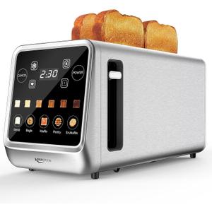 Keenstone Toaster 4 Slice, Digital Smart Toaster with TouchScreen, Memory Function, Single Slot Toasting, Timer, Reheat & Defrost for Bagels, Bread, Waffles, Muffin, Stainless Steel Kitchen Essentials