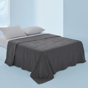 Bedsure Cooling Blankets for Hot Sleepers - Summer Blanket Queen Size, Cold and Lightweight Gift for Night Sweats, Ice Cooled Breathable Comforter for Bed, Dark Grey, 90x90 Inches