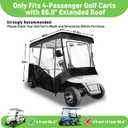 Golf Cart Enclosure 4 Passenger for 86-88" Roof, 600D Waterproof Driving Rain Cover, Replace for Yamaha/Club Car/EZGO, Roll-Up Door, 4-Sided Clear PVC Windows, Tail Light Visible