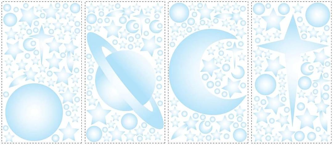 RoomMates RMK1141SCS Celestial Glow In the Dark Stars Peel and Stick Wall Decals