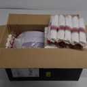 Nervure 350PCS Red Plastic Plates - White Red Plastic Dinnerware Set for 50 Guests - 100 Red Disposable Plates, 50 Pre Rolled Cutlery Set, 50 Cups Perfect for Wedding, Party & Christmas