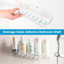 CGBE Acrylic Self-Adhesive Shower Caddies: No-Drill Bathroom Wall Shelf with Hidden Hooks & Drainage Holes - Clear Waterproof Organizer for Bathroom, Kitchen Storage (2 Pack, 2.3" L  3.6" W  1.8" D)