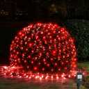 WBao Christmas Net Lights, 360LED 11.5ft x 6.9ft Christmas Lights with 8 Modes, Timer, End to End Connectable, Waterproof Design for Lawn, Bushes, Trees Outdoor Xmas Decorations, Red