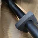 Heavy Duty Double Curtain Rods With Cylindrical Cap Finials 36 to 72" Telescoping 1 Inch Diameter Front and 5/8 Inch Diameter Back Window Drapery Rods, Matte Black
