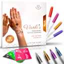 Vanli's Metallic 10 Temporary Tattoo Markers, Temporary Tattoo Pens with 30 Tattoo Stencils. Stocking Stuffers For Kids, Boys, Girls, Women.