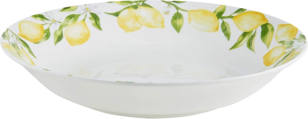Mikasa Lemons Bone China Lightweight Chip Resistant Serving Bowl, 10-Inch, Multicolored