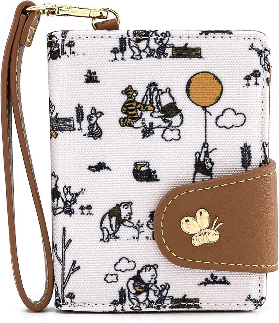 Loungefly Disney Winnie the Pooh Canvas Line Drawing Wristlet Wallet