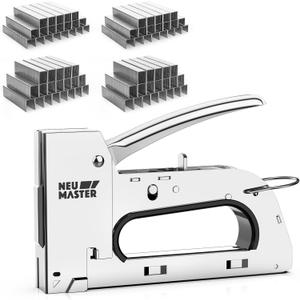 NEU MASTER Staple Gun for Wood, All Steel Staple Gun with 4000Pcs Staples, Upholstery Staples Gun for Fixing Material, Decorating, Woodworking, Furniture