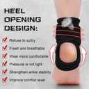 Honoson 2 Pcs Ankle Brace Kid Breathable Neoprene Ankle Support Compression Sleeve Achilles Tendonitis Relief Elastic Foot Brace with Adjustable Wrap for Sprained Plantar Fasciitis(Black,M)