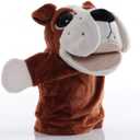 Plush Dog Puppy Open Mouth Hand Puppets Animal Toys Imaginative Pretend Play Storytelling