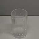 Clear Glass Vase for Flower, Flower Vase for Bouquet, Modern Glass Vases, Ribbed Vases for Living Room, Bedroom, Dining Table, Office, Wedding, Centerpieces, 8 Inches (Large)