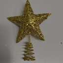 6 Inch Christmas Tree Topper Mini Gold Star Small Christmas Tree Star Metal Glitter Xmas Trees Topper for 3 4 ft Trees Pencil Decorations
